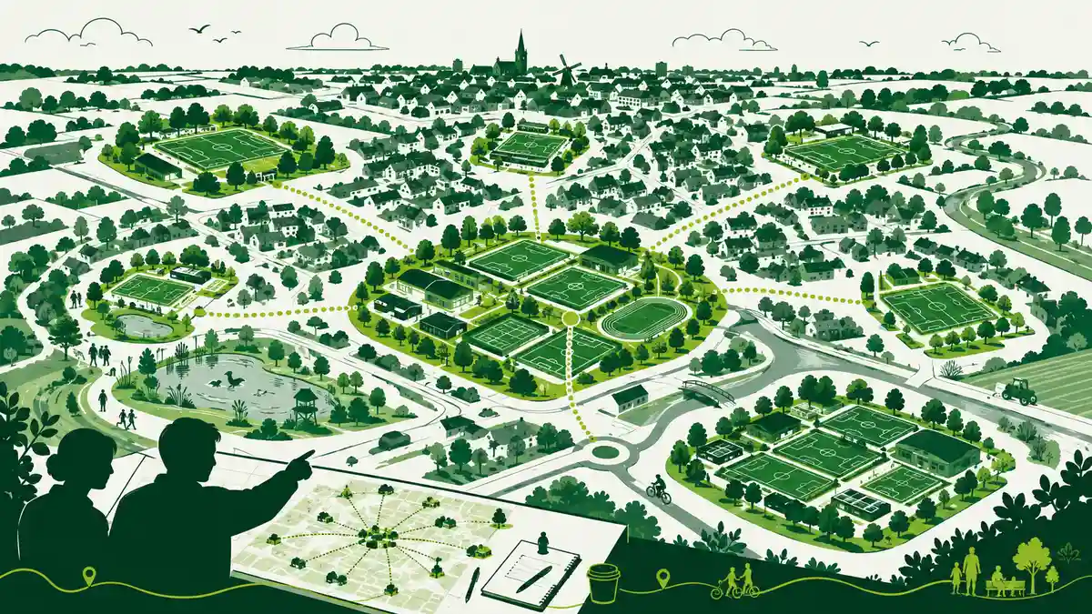 Sportaccommodaties en sportparken clusteren: meerdere sportparken in een gemeente verbonden tot twee grotere clusters